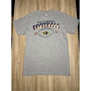 Baltimore Ravens Vintage NFL Team Apparel USA 2012 Grey TShirt Medium
